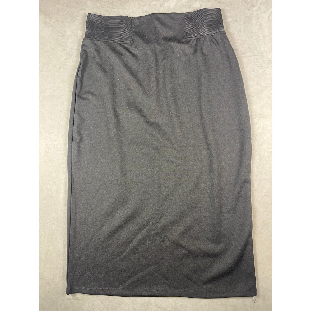Soulmates Black Midi Pencil Skirt XL‎ High Waist Elastic Stretch LI014303U